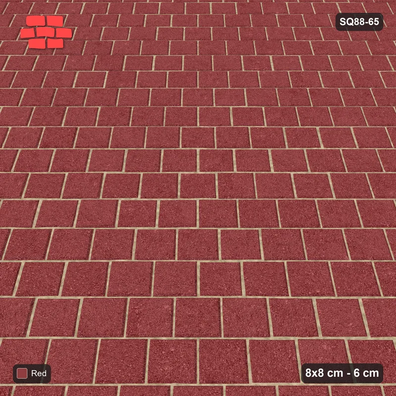 Interlock (Pasco) 8x8 cm · SQ88-65 · Diagonal Running Bond Solid Field in Kerb Frame · Side view Interlock (Pasco) 8x8 cm · SQ88-65 · Diagonal Running Bond Solid Field in Kerb Frame · Side view