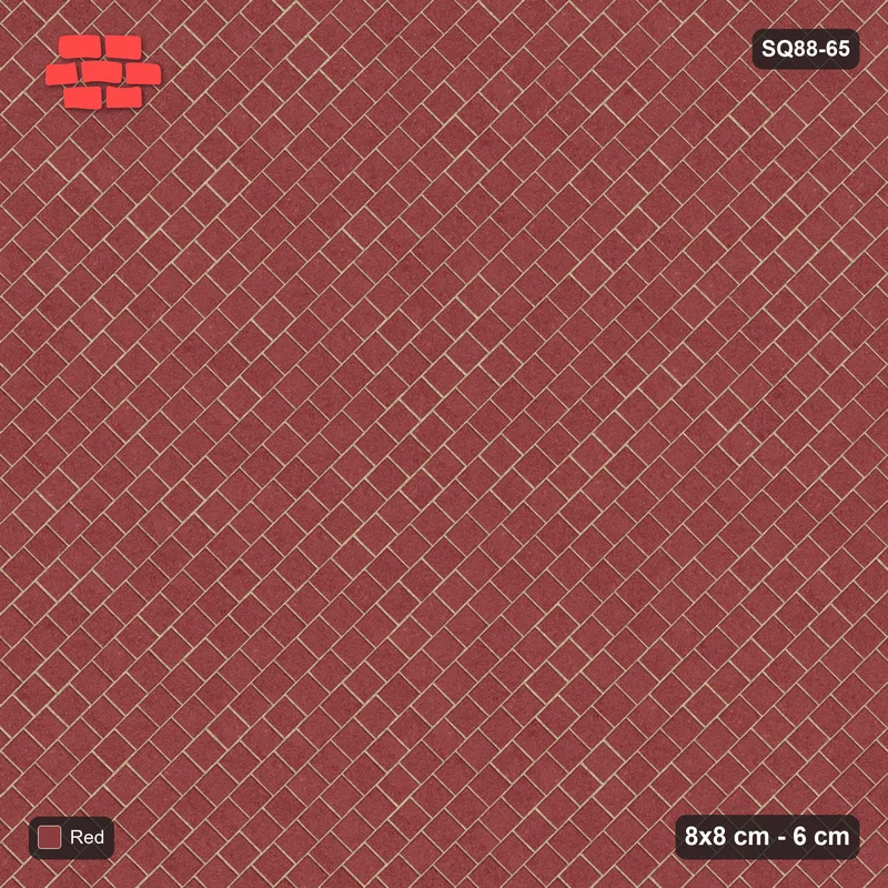 Interlock (Pasco) 8x8 cm · SQ88-65 · Diagonal Running Bond Solid Field in Kerb Frame · Top view Interlock (Pasco) 8x8 cm · SQ88-65 · Diagonal Running Bond Solid Field in Kerb Frame · Top view