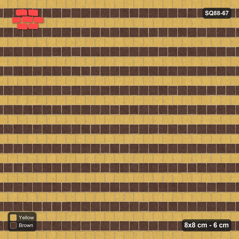 Interlock (Pasco) 8x8 cm · SQ88-67 · Running Bond Alternate Course Stripes · Top view Interlock (Pasco) 8x8 cm · SQ88-67 · Running Bond Alternate Course Stripes · Top view