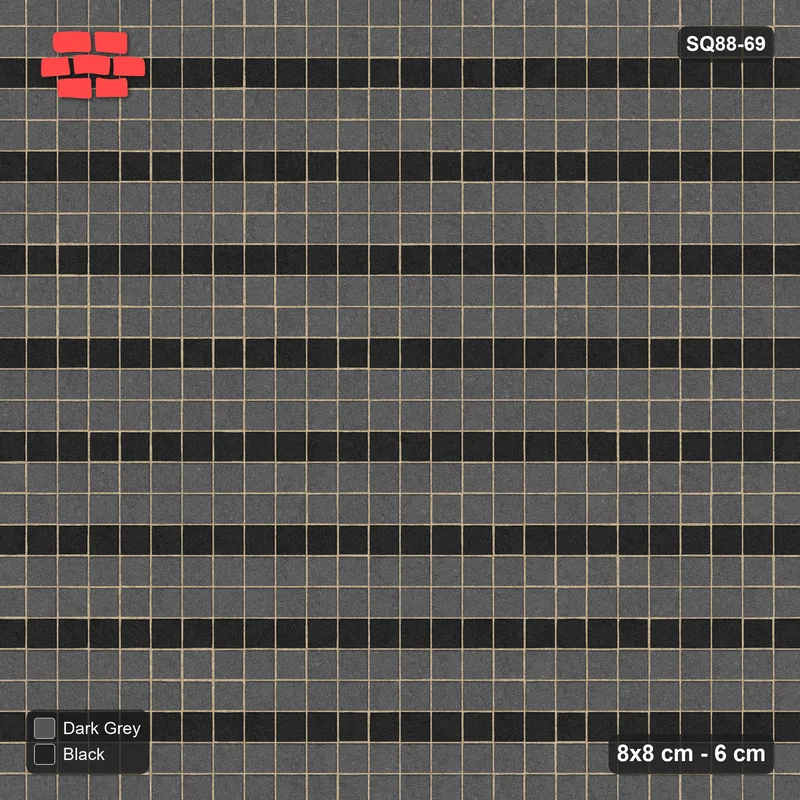 Interlock (Pasco) 8x8 cm · SQ88-69 · Stack Bond Every Third Course Accent · Top view Interlock (Pasco) 8x8 cm · SQ88-69 · Stack Bond Every Third Course Accent · Top view