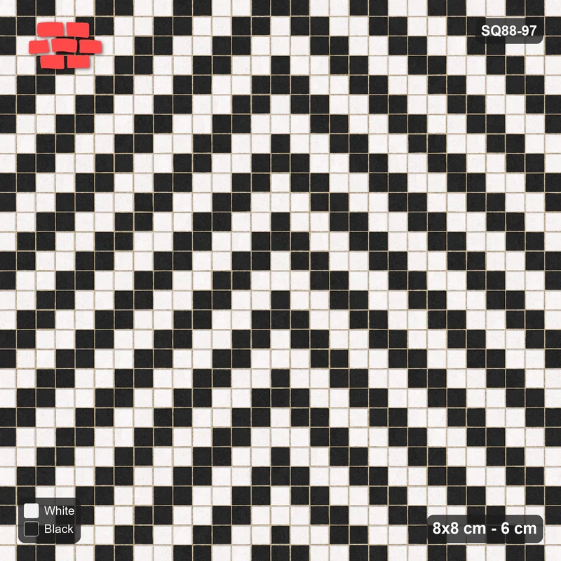 Interlock (Pasco) 8x8 cm · SQ88-97 · Stack Bond Zig-Zag Chevron Stripes 2-Cobble · Top view Interlock (Pasco) 8x8 cm · SQ88-97 · Stack Bond Zig-Zag Chevron Stripes 2-Cobble · Top view