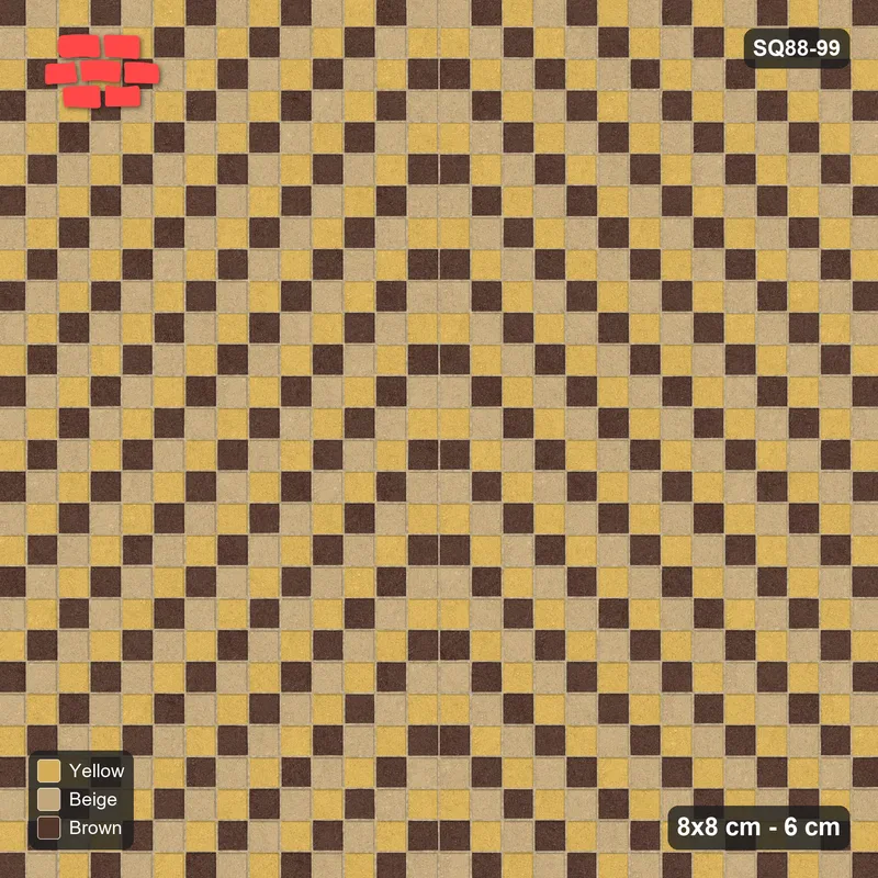 Interlock (Pasco) 8x8 cm · SQ88-99 · Stack Bond Zig-Zag Chevron Stripes 1-Cobble in Kerb Frame · Top view Interlock (Pasco) 8x8 cm · SQ88-99 · Stack Bond Zig-Zag Chevron Stripes 1-Cobble in Kerb Frame · Top view
