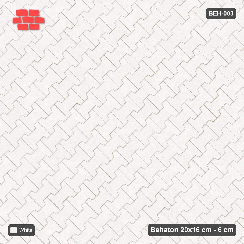Interlock (Pasco) 20x16 cm · BEH-003 · Plain running-bond interlock, laid on the diagonal, kerb frame · Top view Interlock (Pasco) 20x16 cm · BEH-003 · Plain running-bond interlock, laid on the diagonal, kerb frame · Top view