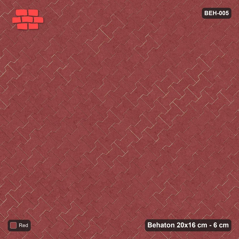 Interlock (Pasco) 20x16 cm · BEH-005 · Plain running-bond interlock, laid on the diagonal · Top view Interlock (Pasco) 20x16 cm · BEH-005 · Plain running-bond interlock, laid on the diagonal · Top view