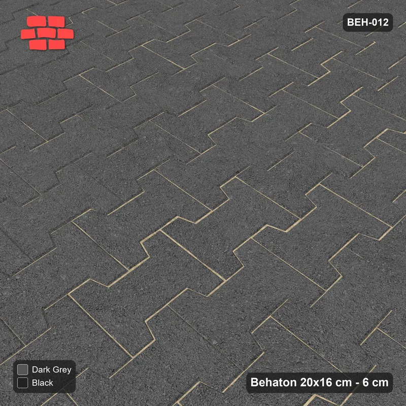 Interlock (Pasco) 20x16 cm · BEH-012 · Central feature band, turned 90 deg, kerb frame · Side view Interlock (Pasco) 20x16 cm · BEH-012 · Central feature band, turned 90 deg, kerb frame · Side view