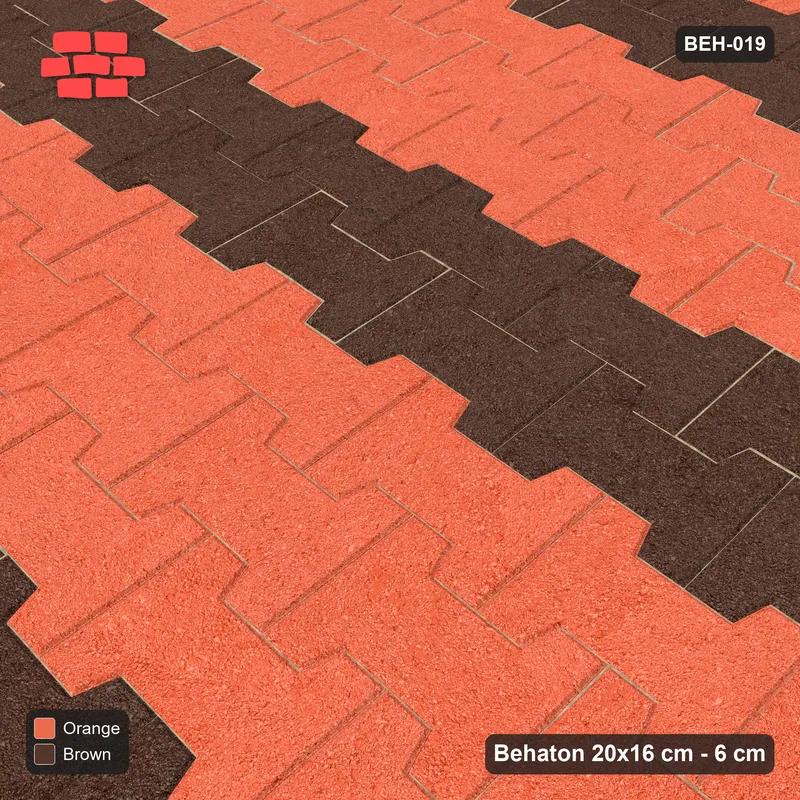 Interlock (Pasco) 20x16 cm · BEH-019 · Accent course stripes, kerb frame · Side view Interlock (Pasco) 20x16 cm · BEH-019 · Accent course stripes, kerb frame · Side view