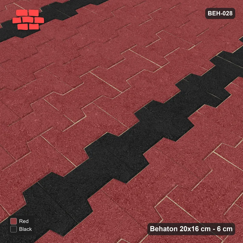 Interlock (Pasco) 20x16 cm · BEH-028 · Accent course stripes, turned 90 deg, kerb frame · Side view Interlock (Pasco) 20x16 cm · BEH-028 · Accent course stripes, turned 90 deg, kerb frame · Side view