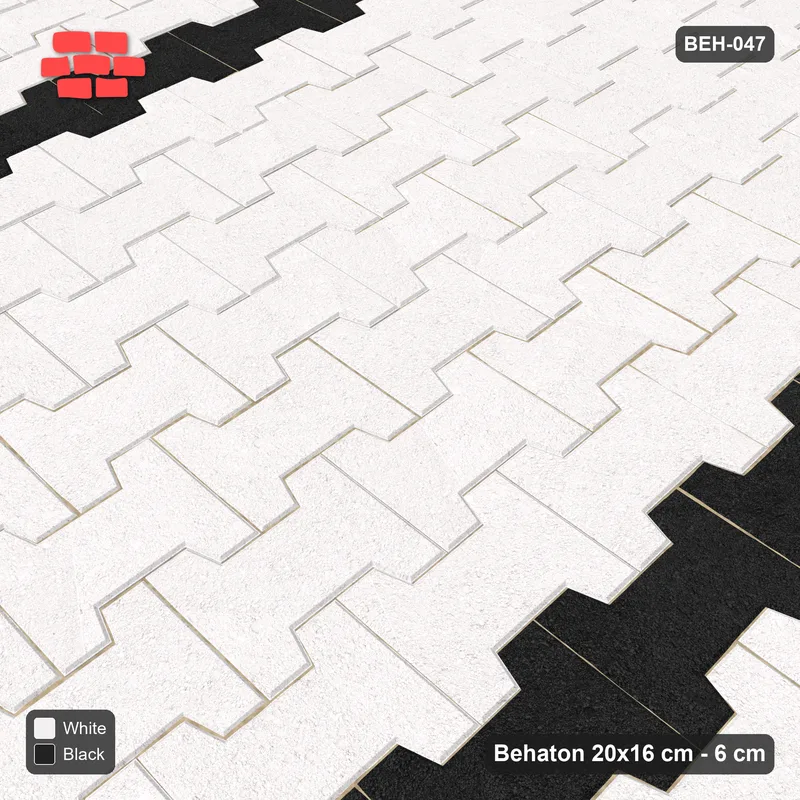 Interlock (Pasco) 20x16 cm · BEH-047 · Accent course stripes, turned 90 deg, kerb frame · Side view Interlock (Pasco) 20x16 cm · BEH-047 · Accent course stripes, turned 90 deg, kerb frame · Side view