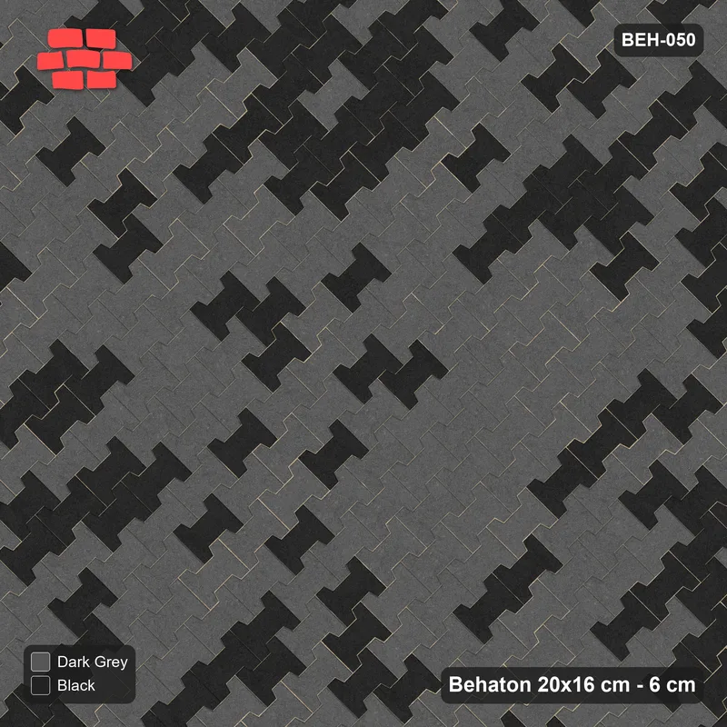 Interlock (Pasco) 20x16 cm · BEH-050 · Soft tonal blend, laid on the diagonal · Top view Interlock (Pasco) 20x16 cm · BEH-050 · Soft tonal blend, laid on the diagonal · Top view