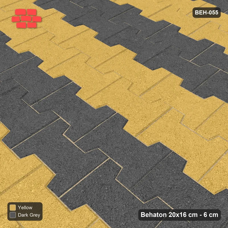 Interlock (Pasco) 20x16 cm · BEH-055 · Coloured course stripes (4-course repeat), kerb frame · Side view Interlock (Pasco) 20x16 cm · BEH-055 · Coloured course stripes (4-course repeat), kerb frame · Side view