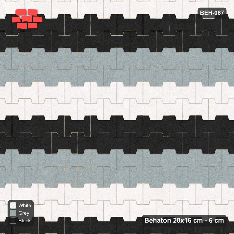 Interlock (Pasco) 20x16 cm · BEH-067 · Coloured course stripes (6-course repeat), kerb frame · Top view Interlock (Pasco) 20x16 cm · BEH-067 · Coloured course stripes (6-course repeat), kerb frame · Top view
