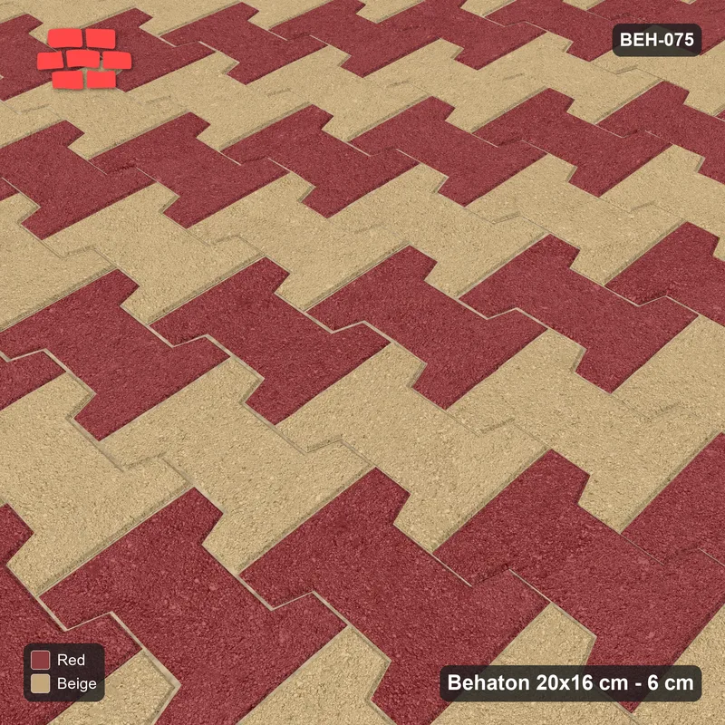 Interlock (Pasco) 20x16 cm · BEH-075 · Diagonal colour stripes, kerb frame · Side view Interlock (Pasco) 20x16 cm · BEH-075 · Diagonal colour stripes, kerb frame · Side view