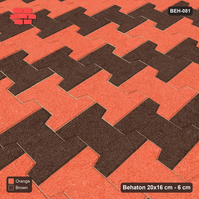 Interlock (Pasco) 20x16 cm · BEH-081 · Diagonal colour stripes, kerb frame · Side view Interlock (Pasco) 20x16 cm · BEH-081 · Diagonal colour stripes, kerb frame · Side view