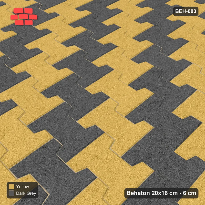 Interlock (Pasco) 20x16 cm · BEH-083 · Diagonal colour stripes, kerb frame · Side view Interlock (Pasco) 20x16 cm · BEH-083 · Diagonal colour stripes, kerb frame · Side view