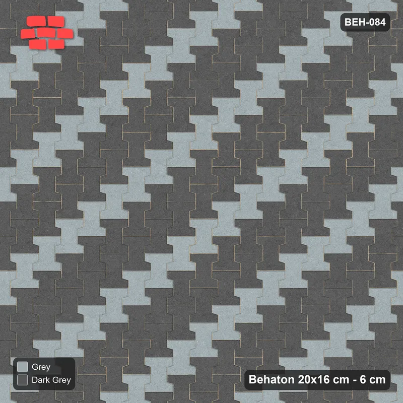 Interlock (Pasco) 20x16 cm · BEH-084 · Diagonal colour stripes, turned 90 deg, kerb frame · Top view Interlock (Pasco) 20x16 cm · BEH-084 · Diagonal colour stripes, turned 90 deg, kerb frame · Top view