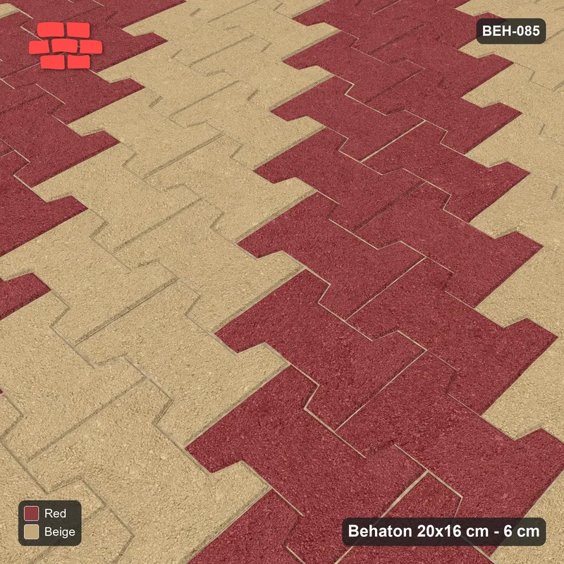 Interlock (Pasco) 20x16 cm · BEH-085 · Diagonal colour stripes, kerb frame · Side view Interlock (Pasco) 20x16 cm · BEH-085 · Diagonal colour stripes, kerb frame · Side view