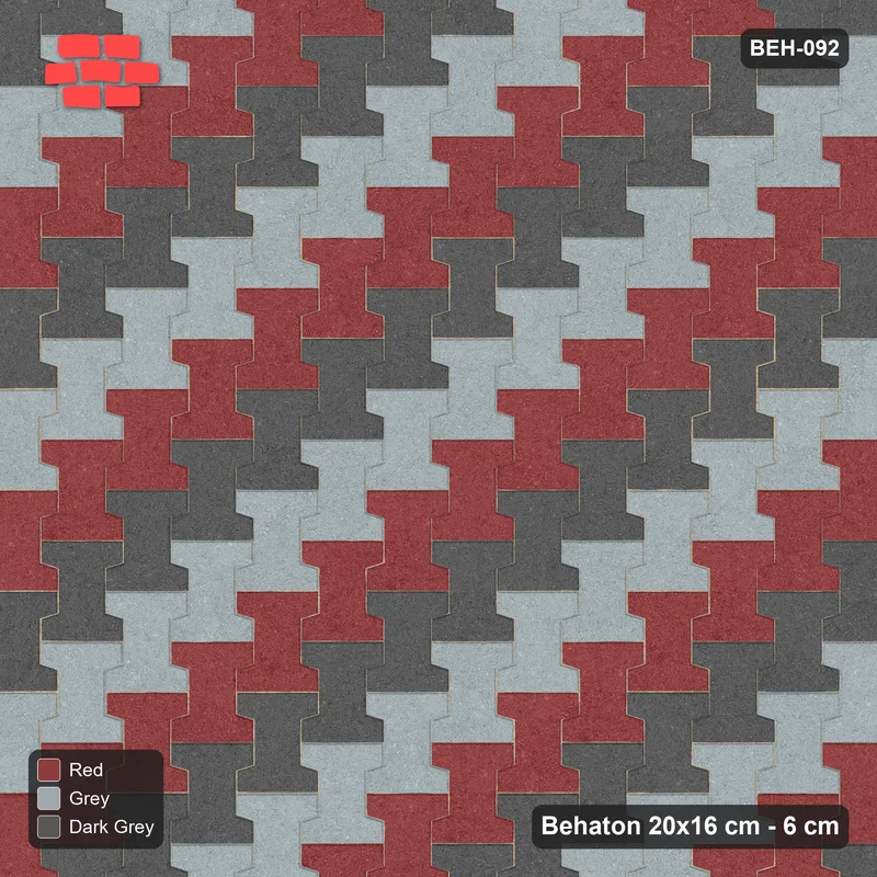 Interlock (Pasco) 20x16 cm · BEH-092 · Diagonal colour stripes, turned 90 deg, kerb frame · Top view Interlock (Pasco) 20x16 cm · BEH-092 · Diagonal colour stripes, turned 90 deg, kerb frame · Top view