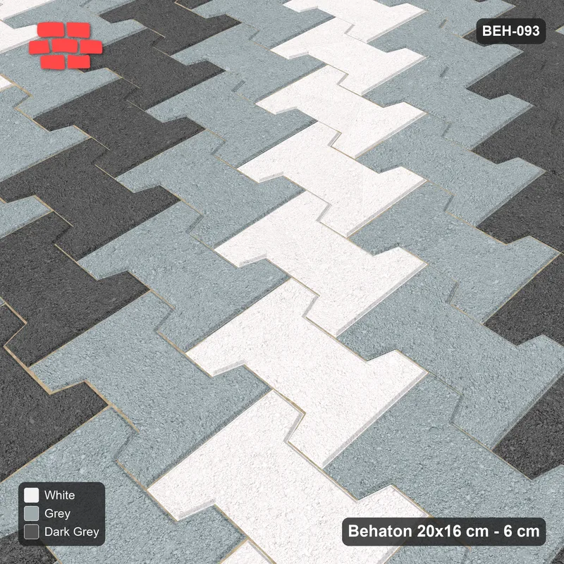 Interlock (Pasco) 20x16 cm · BEH-093 · Diagonal colour stripes, kerb frame · Side view Interlock (Pasco) 20x16 cm · BEH-093 · Diagonal colour stripes, kerb frame · Side view
