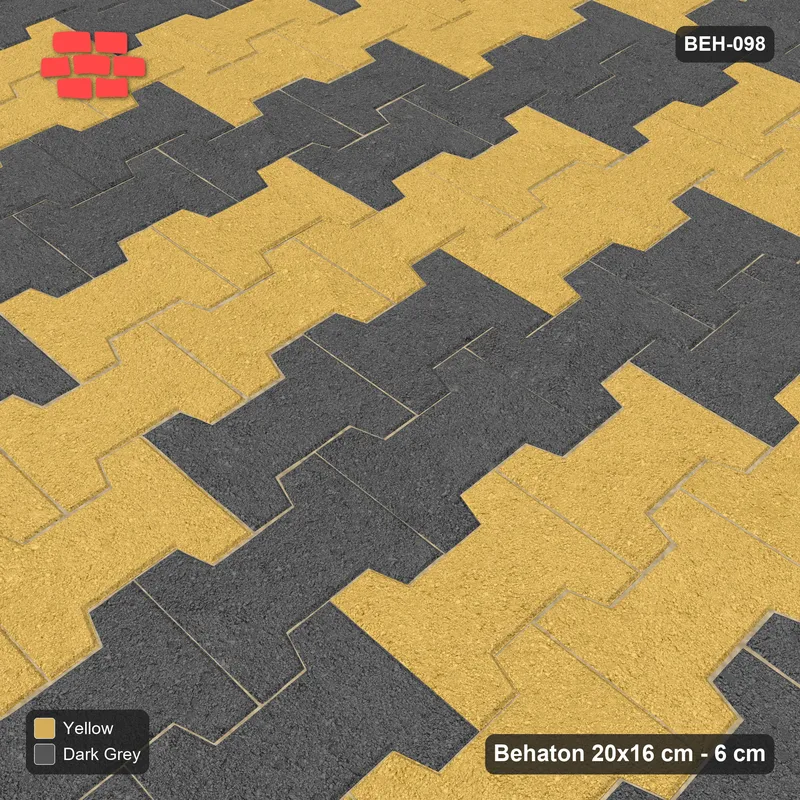 Interlock (Pasco) 20x16 cm · BEH-098 · Chevron colour bands, turned 90 deg, kerb frame · Side view Interlock (Pasco) 20x16 cm · BEH-098 · Chevron colour bands, turned 90 deg, kerb frame · Side view