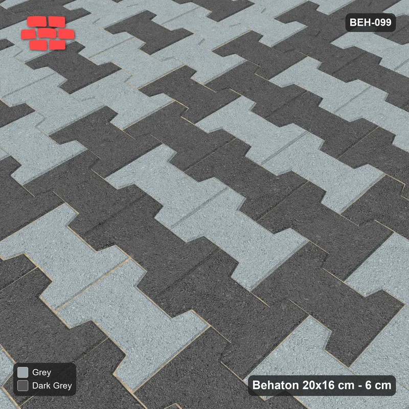 Interlock (Pasco) 20x16 cm · BEH-099 · Chevron colour bands, kerb frame · Side view Interlock (Pasco) 20x16 cm · BEH-099 · Chevron colour bands, kerb frame · Side view