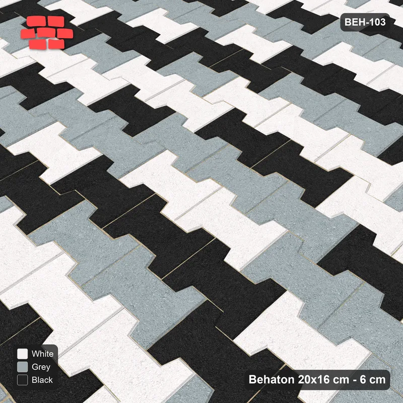 Interlock (Pasco) 20x16 cm · BEH-103 · Chevron colour bands · Side view Interlock (Pasco) 20x16 cm · BEH-103 · Chevron colour bands · Side view