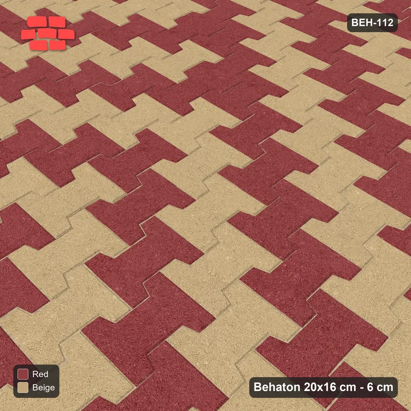 Interlock (Pasco) 20x16 cm · BEH-112 · Block checker of paired pavers 1x2, turned 90 deg · Side view Interlock (Pasco) 20x16 cm · BEH-112 · Block checker of paired pavers 1x2, turned 90 deg · Side view