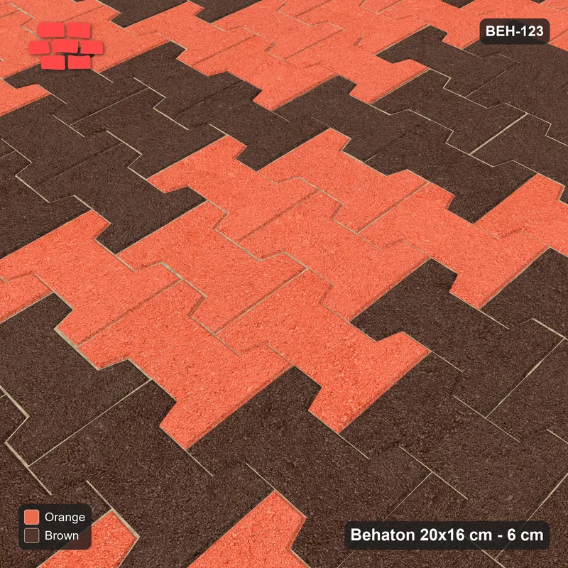 Interlock (Pasco) 20x16 cm · BEH-123 · Block checker of paired pavers 2x4, kerb frame · Side view Interlock (Pasco) 20x16 cm · BEH-123 · Block checker of paired pavers 2x4, kerb frame · Side view