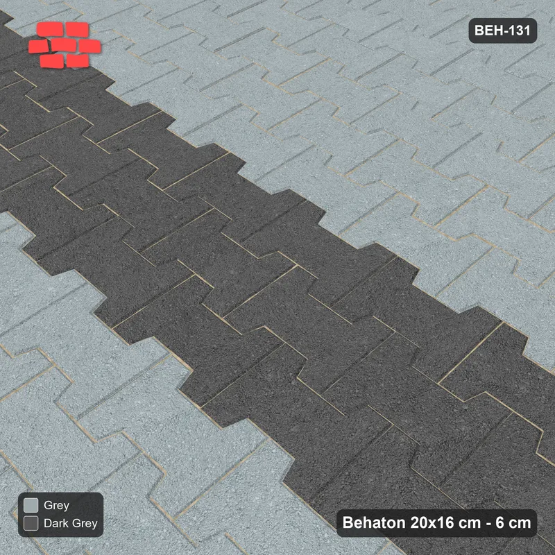 Interlock (Pasco) 20x16 cm · BEH-131 · Feature road band, lengthwise · Side view Interlock (Pasco) 20x16 cm · BEH-131 · Feature road band, lengthwise · Side view
