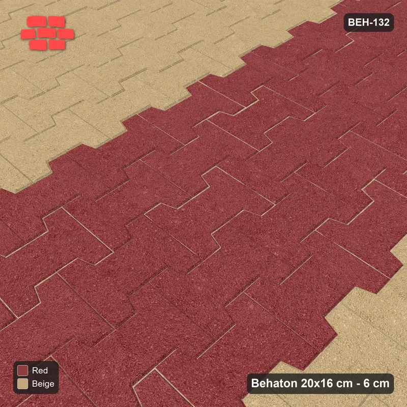 Interlock (Pasco) 20x16 cm · BEH-132 · Feature road band, lengthwise, turned 90 deg, kerb frame · Side view Interlock (Pasco) 20x16 cm · BEH-132 · Feature road band, lengthwise, turned 90 deg, kerb frame · Side view