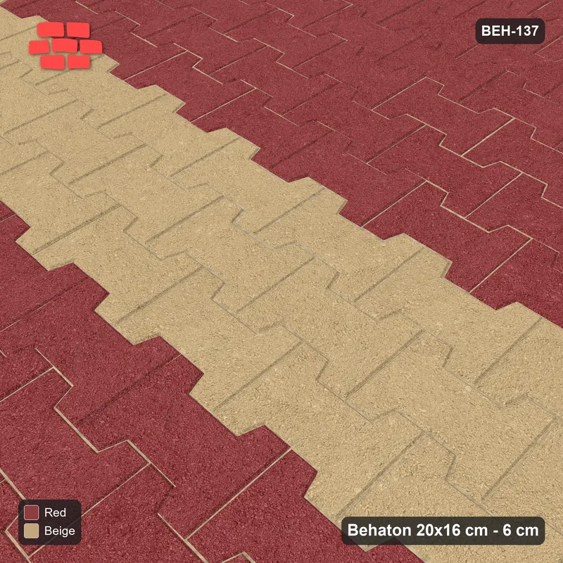 Interlock (Pasco) 20x16 cm · BEH-137 · Feature road band, lengthwise, kerb frame · Side view Interlock (Pasco) 20x16 cm · BEH-137 · Feature road band, lengthwise, kerb frame · Side view