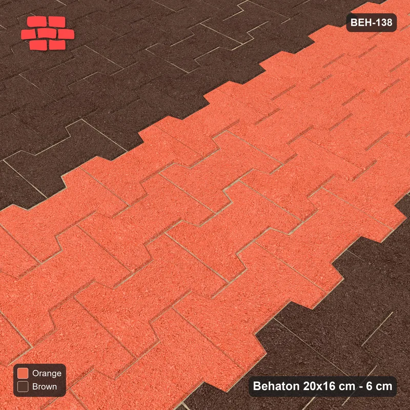 Interlock (Pasco) 20x16 cm · BEH-138 · Feature road band, lengthwise, turned 90 deg, kerb frame · Side view Interlock (Pasco) 20x16 cm · BEH-138 · Feature road band, lengthwise, turned 90 deg, kerb frame · Side view
