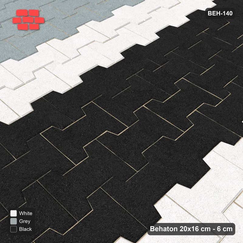 Interlock (Pasco) 20x16 cm · BEH-140 · Feature road band, lengthwise, turned 90 deg, kerb frame · Side view Interlock (Pasco) 20x16 cm · BEH-140 · Feature road band, lengthwise, turned 90 deg, kerb frame · Side view