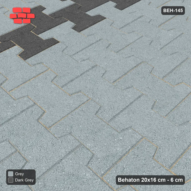 Interlock (Pasco) 20x16 cm · BEH-145 · Twin feature bands, crosswise, kerb frame · Side view Interlock (Pasco) 20x16 cm · BEH-145 · Twin feature bands, crosswise, kerb frame · Side view