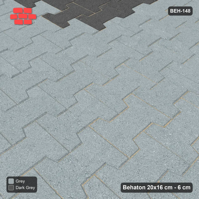Interlock (Pasco) 20x16 cm · BEH-148 · Cross of colour, turned 90 deg, kerb frame · Side view Interlock (Pasco) 20x16 cm · BEH-148 · Cross of colour, turned 90 deg, kerb frame · Side view