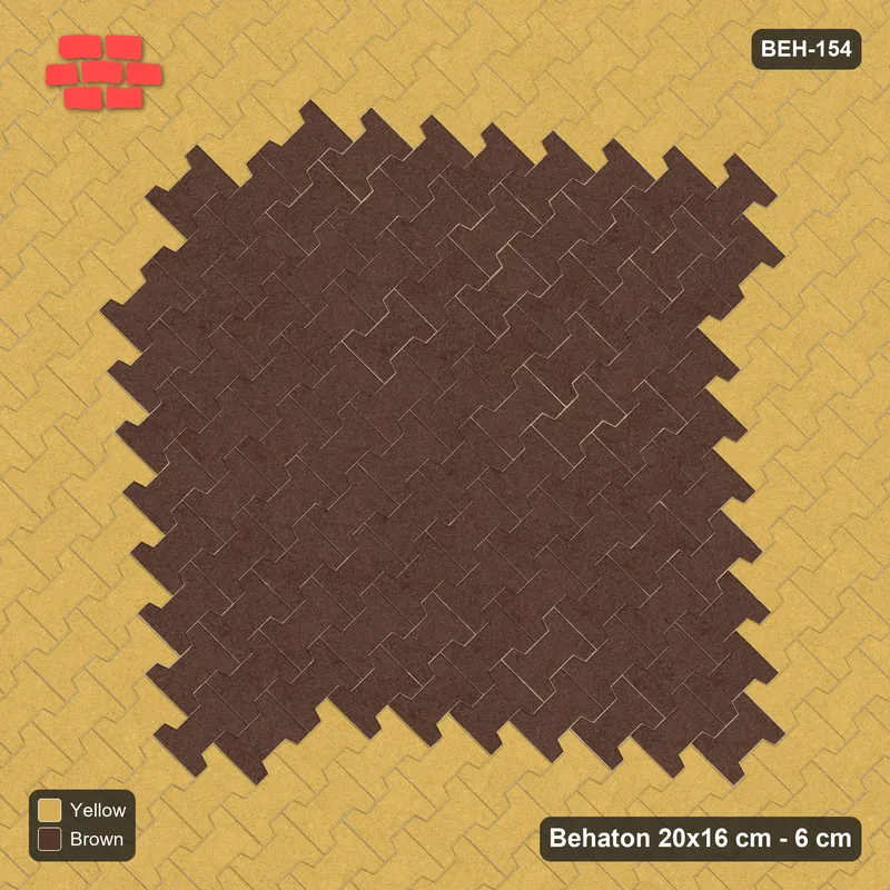 Interlock (Pasco) 20x16 cm · BEH-154 · Contrast edge frame, laid on the diagonal · Top view Interlock (Pasco) 20x16 cm · BEH-154 · Contrast edge frame, laid on the diagonal · Top view