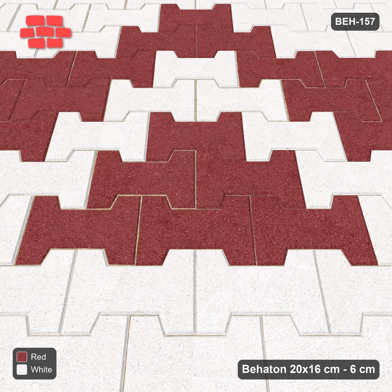 Interlock (Pasco) 20x16 cm · BEH-157 · Contrast edge frame, laid on the diagonal, kerb frame · Side view Interlock (Pasco) 20x16 cm · BEH-157 · Contrast edge frame, laid on the diagonal, kerb frame · Side view