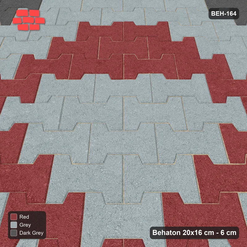 Interlock (Pasco) 20x16 cm · BEH-164 · Contrast edge frame, laid on the diagonal, kerb frame · Side view Interlock (Pasco) 20x16 cm · BEH-164 · Contrast edge frame, laid on the diagonal, kerb frame · Side view