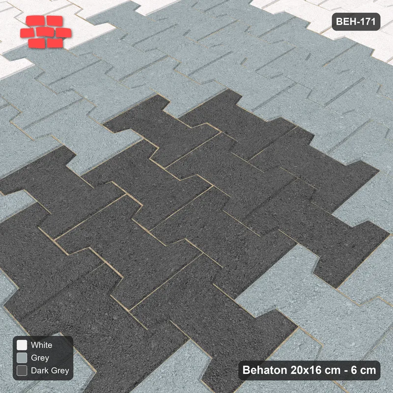 Interlock (Pasco) 20x16 cm · BEH-171 · Central medallion, kerb frame · Side view Interlock (Pasco) 20x16 cm · BEH-171 · Central medallion, kerb frame · Side view