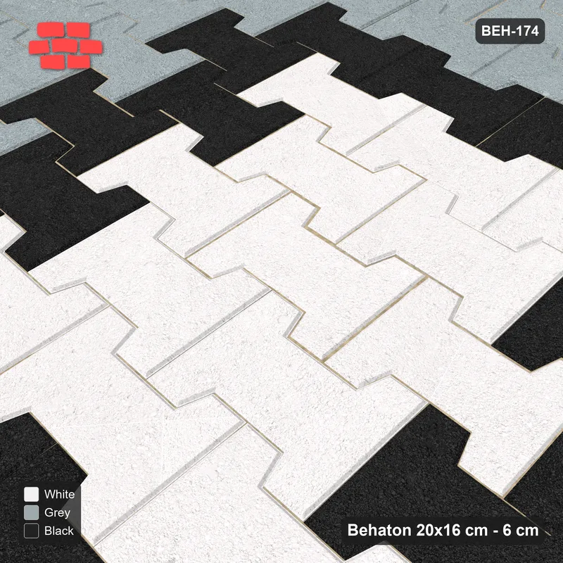 Interlock (Pasco) 20x16 cm · BEH-174 · Central medallion, kerb frame · Side view Interlock (Pasco) 20x16 cm · BEH-174 · Central medallion, kerb frame · Side view