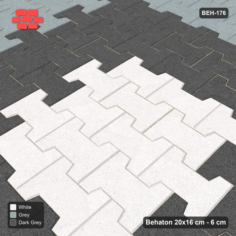 Interlock (Pasco) 20x16 cm · BEH-176 · Central medallion, kerb frame · Side view Interlock (Pasco) 20x16 cm · BEH-176 · Central medallion, kerb frame · Side view