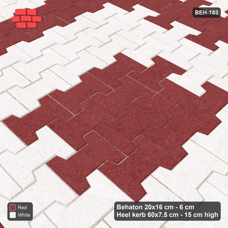 Interlock (Pasco) 20x16 cm · BEH-183 · Square colour rings, turned 90 deg, kerb frame · Side view Interlock (Pasco) 20x16 cm · BEH-183 · Square colour rings, turned 90 deg, kerb frame · Side view