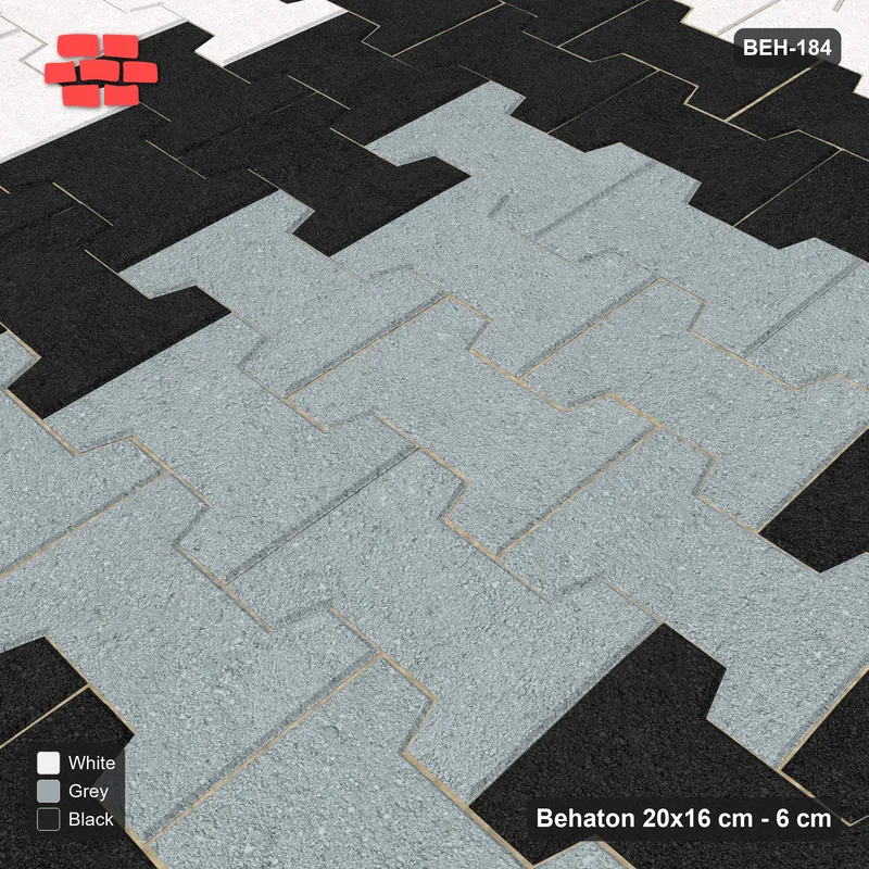 Interlock (Pasco) 20x16 cm · BEH-184 · Square colour rings, kerb frame · Side view Interlock (Pasco) 20x16 cm · BEH-184 · Square colour rings, kerb frame · Side view