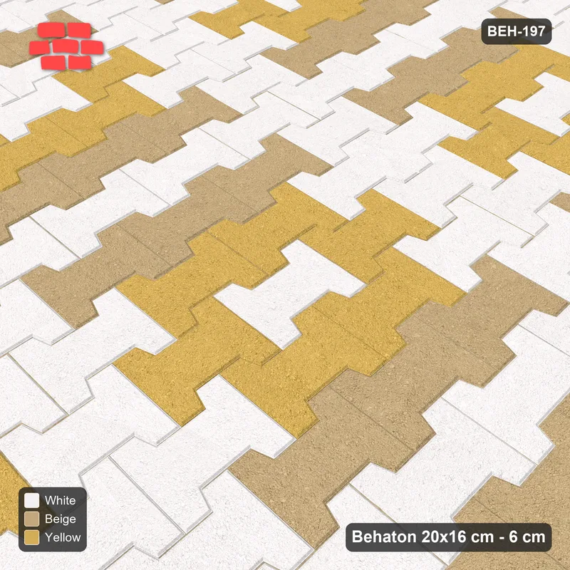 Interlock (Pasco) 20x16 cm · BEH-197 · Grid of nested squares, 80 cm cells, turned 90 deg · Side view Interlock (Pasco) 20x16 cm · BEH-197 · Grid of nested squares, 80 cm cells, turned 90 deg · Side view