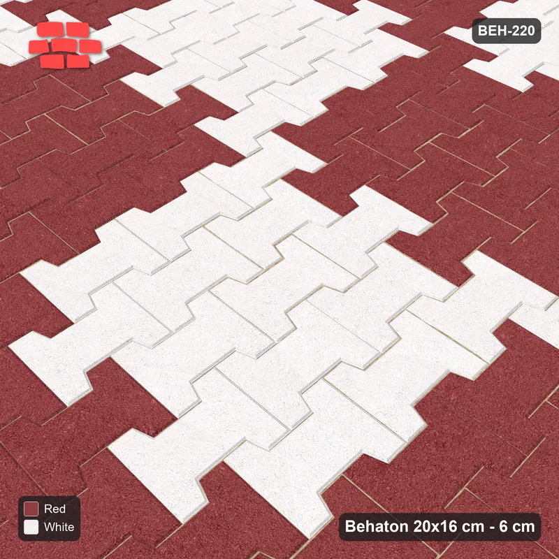 Interlock (Pasco) 20x16 cm · BEH-220 · Large-square checker, 60 cm squares, turned 90 deg · Side view Interlock (Pasco) 20x16 cm · BEH-220 · Large-square checker, 60 cm squares, turned 90 deg · Side view