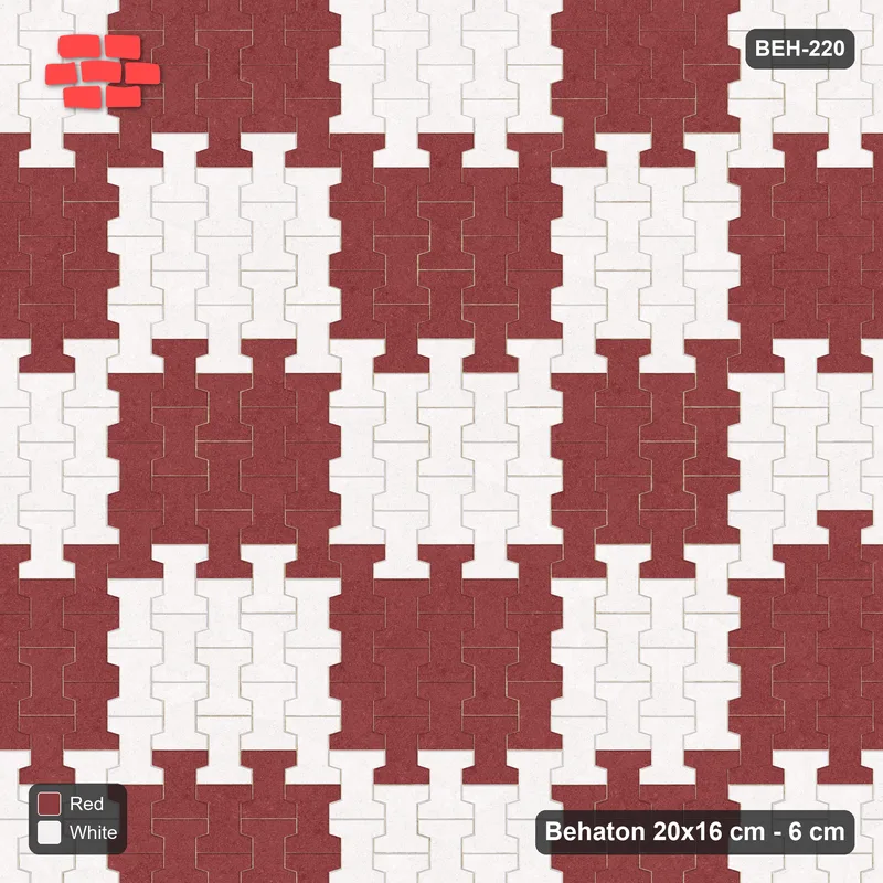 Interlock (Pasco) 20x16 cm · BEH-220 · Large-square checker, 60 cm squares, turned 90 deg · Top view Interlock (Pasco) 20x16 cm · BEH-220 · Large-square checker, 60 cm squares, turned 90 deg · Top view