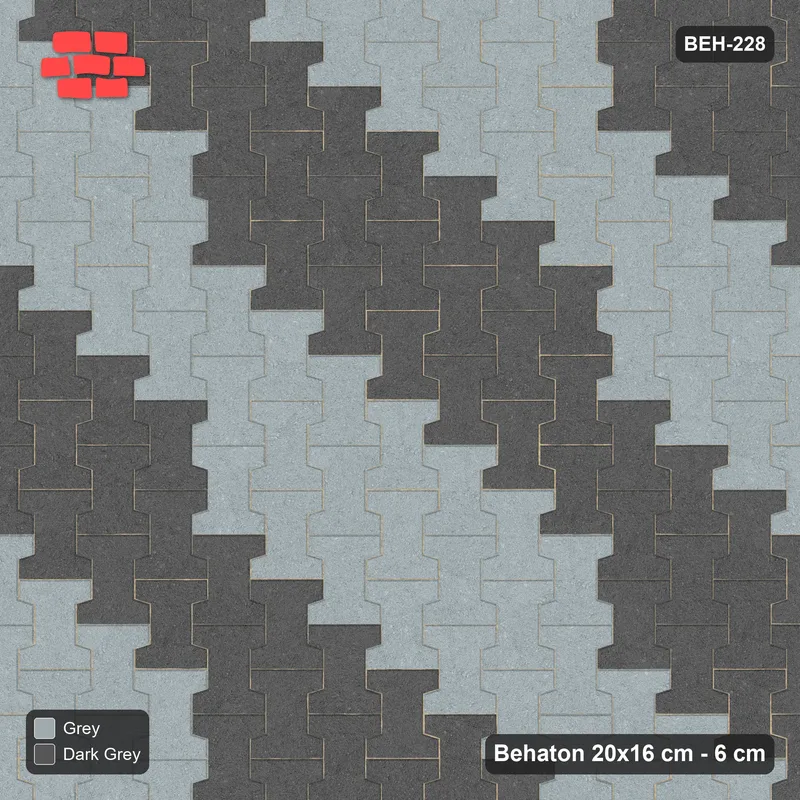 Interlock (Pasco) 20x16 cm · BEH-228 · Diagonal ribbons, turned 90 deg, kerb frame · Top view Interlock (Pasco) 20x16 cm · BEH-228 · Diagonal ribbons, turned 90 deg, kerb frame · Top view
