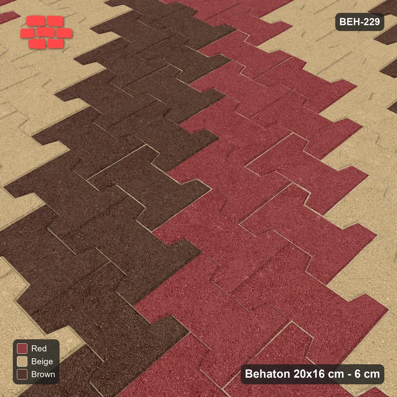 Interlock (Pasco) 20x16 cm · BEH-229 · Diagonal ribbons, kerb frame · Side view Interlock (Pasco) 20x16 cm · BEH-229 · Diagonal ribbons, kerb frame · Side view