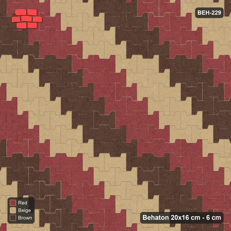 Interlock (Pasco) 20x16 cm · BEH-229 · Diagonal ribbons, kerb frame · Top view Interlock (Pasco) 20x16 cm · BEH-229 · Diagonal ribbons, kerb frame · Top view