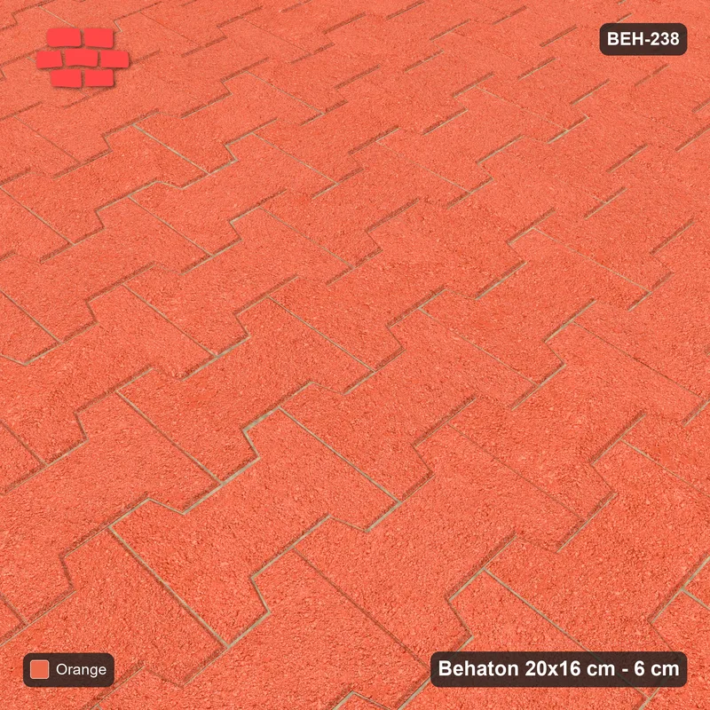 Interlock (Pasco) 20x16 cm · BEH-238 · Plain running-bond interlock, turned 90 deg, kerb frame · Side view Interlock (Pasco) 20x16 cm · BEH-238 · Plain running-bond interlock, turned 90 deg, kerb frame · Side view
