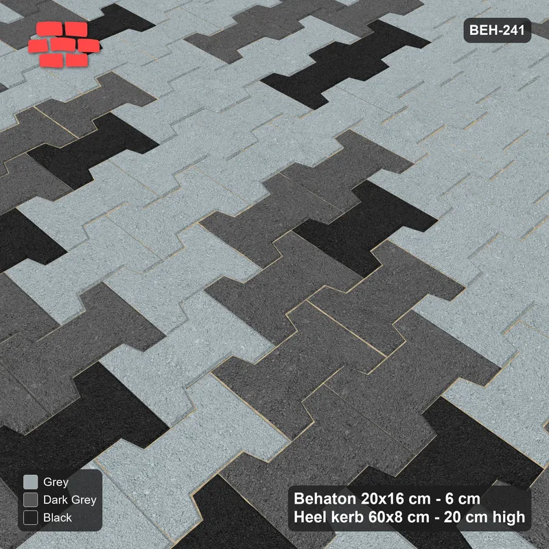 Interlock (Pasco) 20x16 cm · BEH-241 · Soft tonal blend, turned 90 deg, kerb frame · Side view Interlock (Pasco) 20x16 cm · BEH-241 · Soft tonal blend, turned 90 deg, kerb frame · Side view